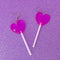 pink heart lolli dangle earrings