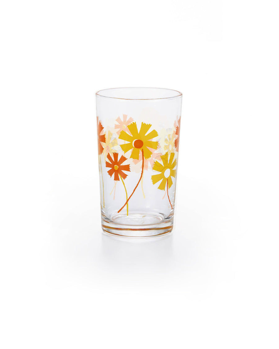 tumbler with yellow and orange flowers
