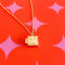 gold ravioli locket necklace