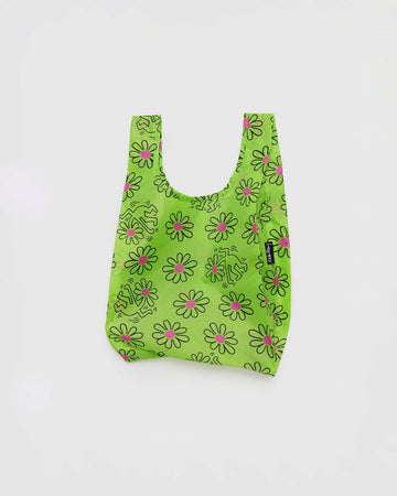 lime green keith haring baby baggu with with floral print