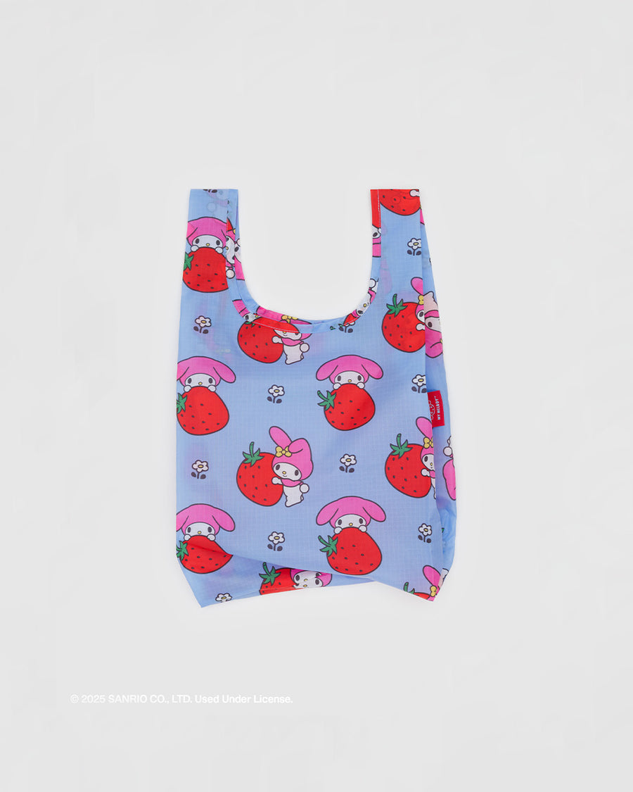 periwinkle baby baggu with my melody and strawberry print