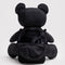 open back compartment nylon plush black teddy bear crossbody purse