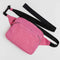 bright pink fanny pack with black strap