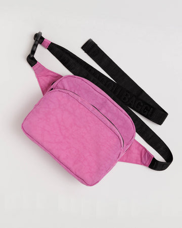 hot pink nylon fanny pack