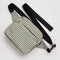 sage and white vertical stripe fanny pack with black strap
