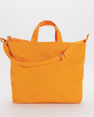 bright orange horizontal zip duck bag