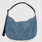 digital denim blue large crescent bag