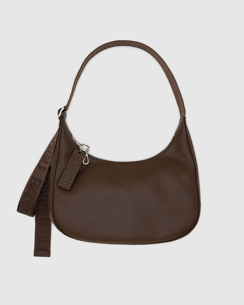 Medium Recycled Leather Crescent Bag - Brown – ban.do