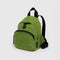 green juice mini backpack with black straps and trim