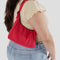 model carrying candy apple red mini nylon shoulder bag