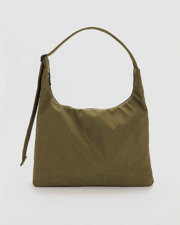 dark green nylon shoulder bag