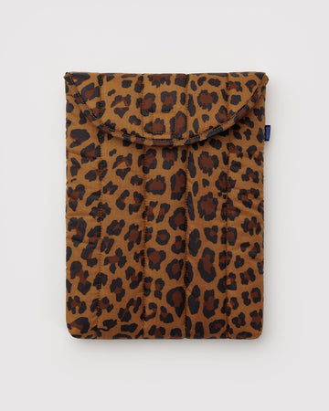 leopard print 13 in. puffy laptop sleeve