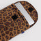 leopard print 13 in. puffy laptop sleeve with laptop sticking out.