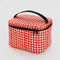 red and white gingham puffy lunch bag