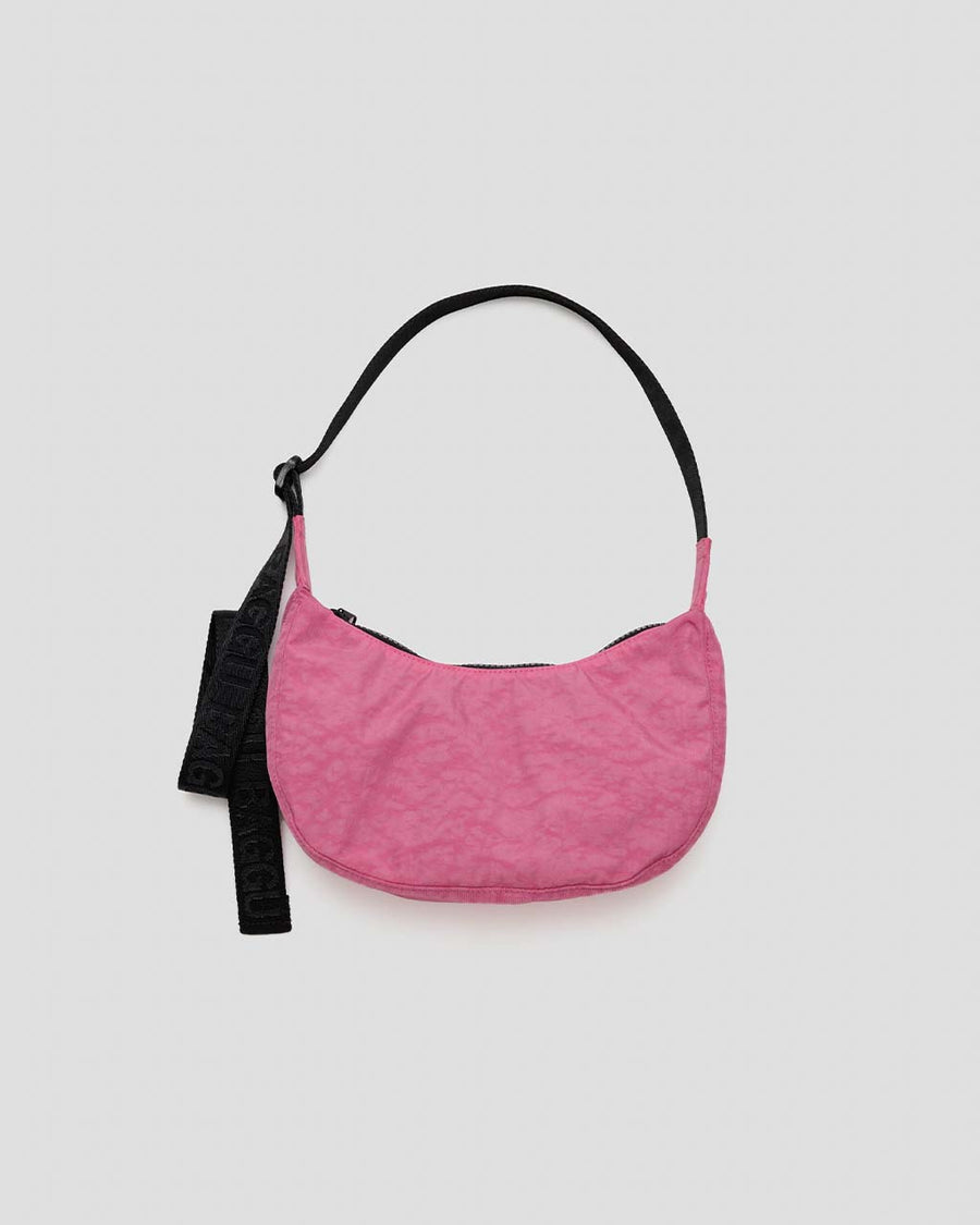 bright pink small nylon crescent bag