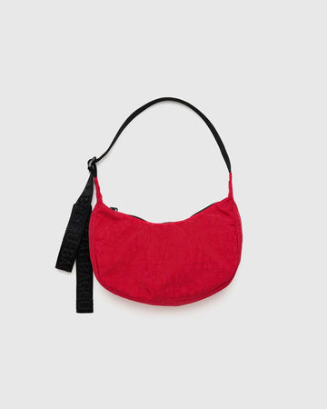candy apple red small nylon crescent bag