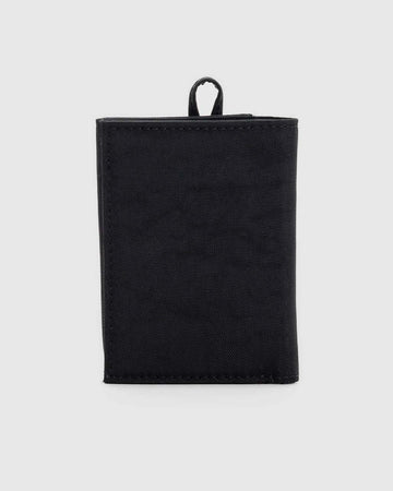 black nylon snap wallet