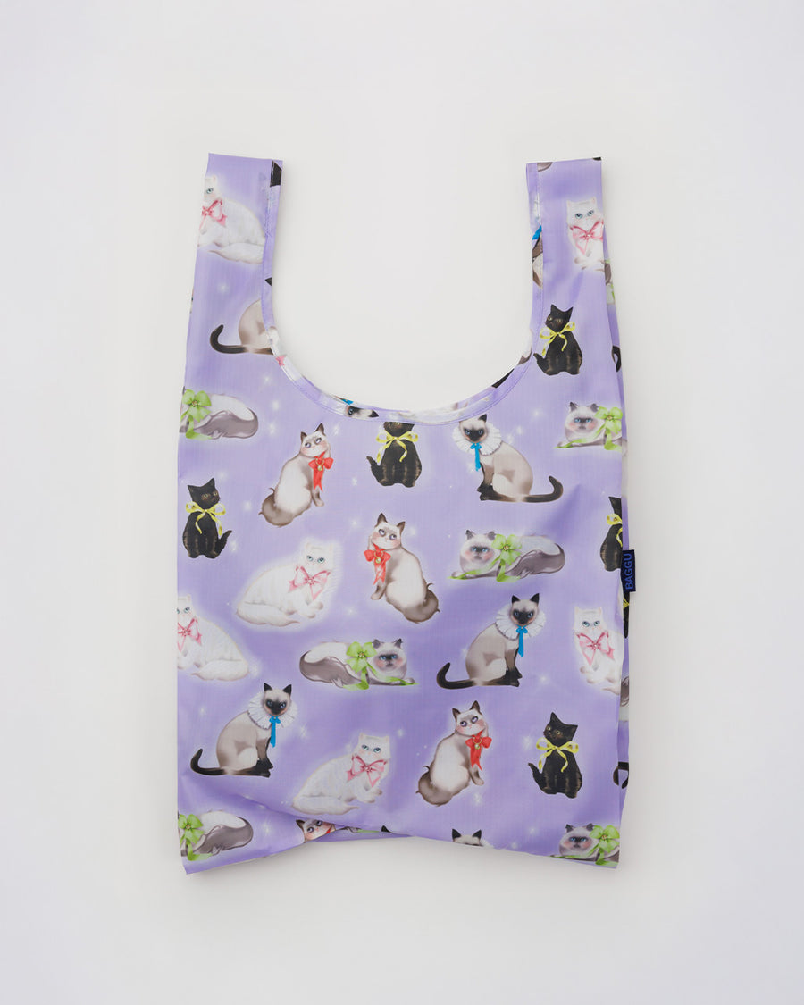 lilac standard baggu with all over fancy cat print