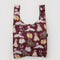 maroon standard baggu with fancy dog print
