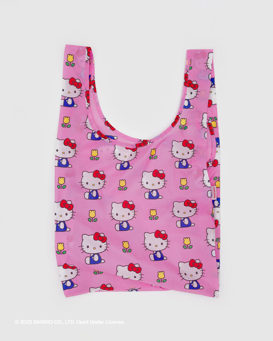 pink standard baggu with hello kitty and yellow tulip print