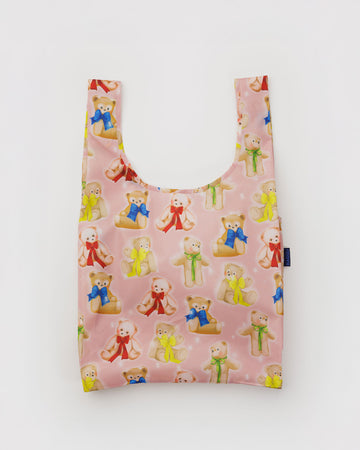 pale pink standard baggu with fancy teddy bear print