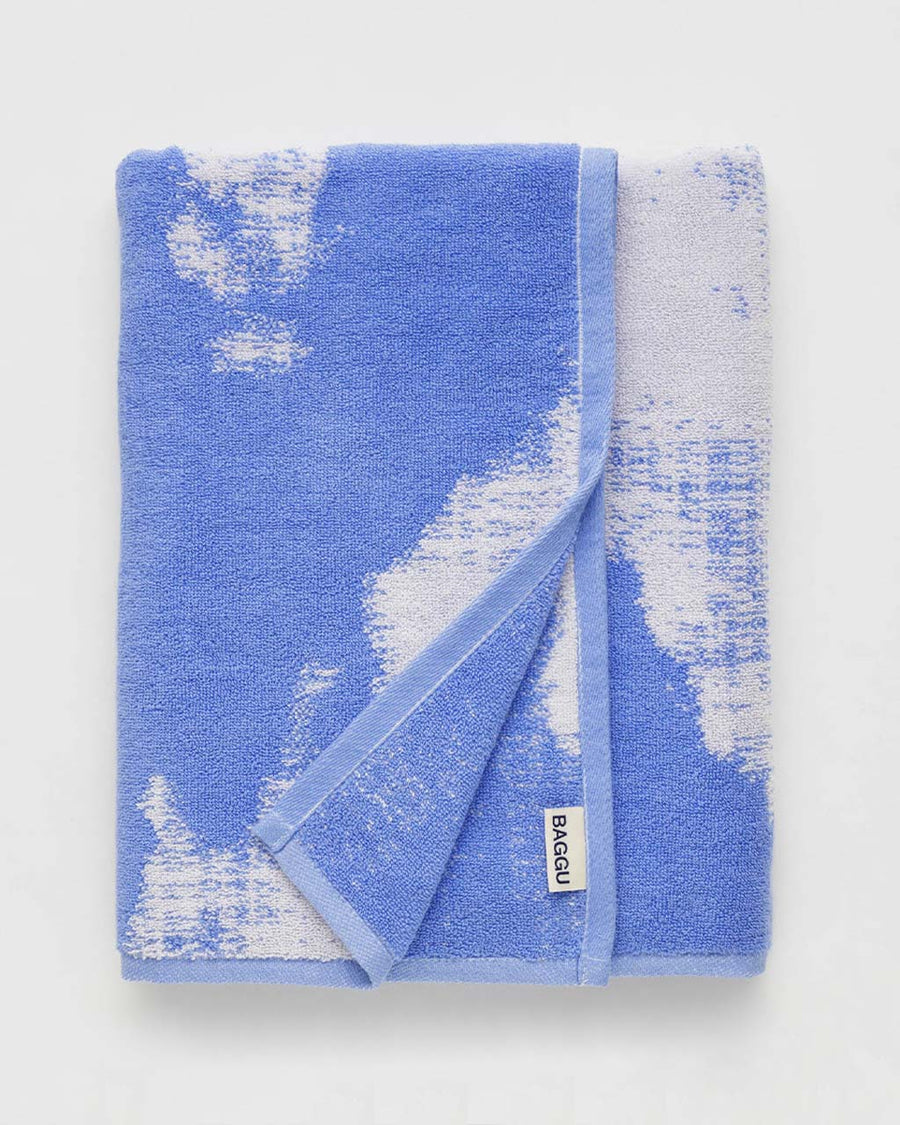 baggu towel with cloud print