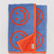 periwinkle and bright coral double sided smiley towel