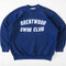 navy sweatshirt with white 'BRENTWOOD SWIM CLUB' across the front