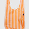 tangerine and white wide stripe big baggu