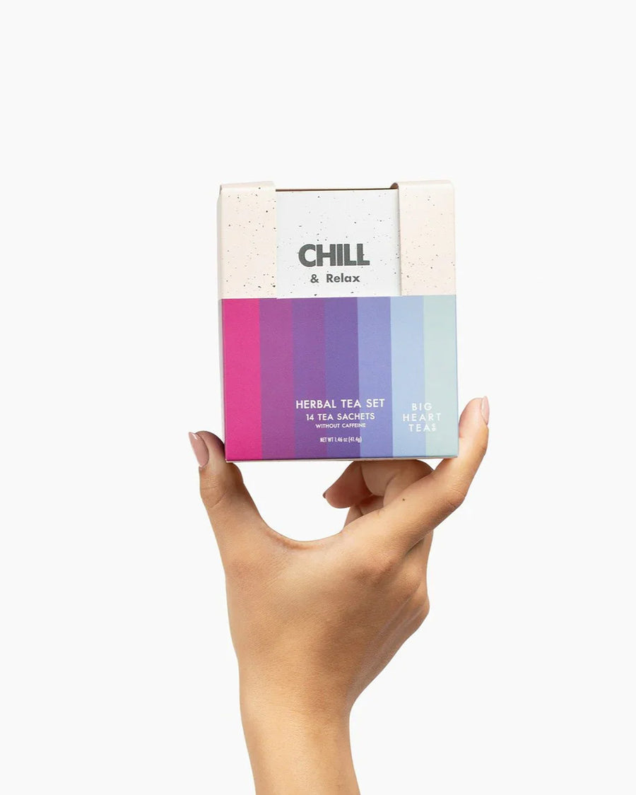 chill tea set with 14 different bags