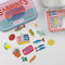 pink and blue sardines ton with sardines themed washi stickers