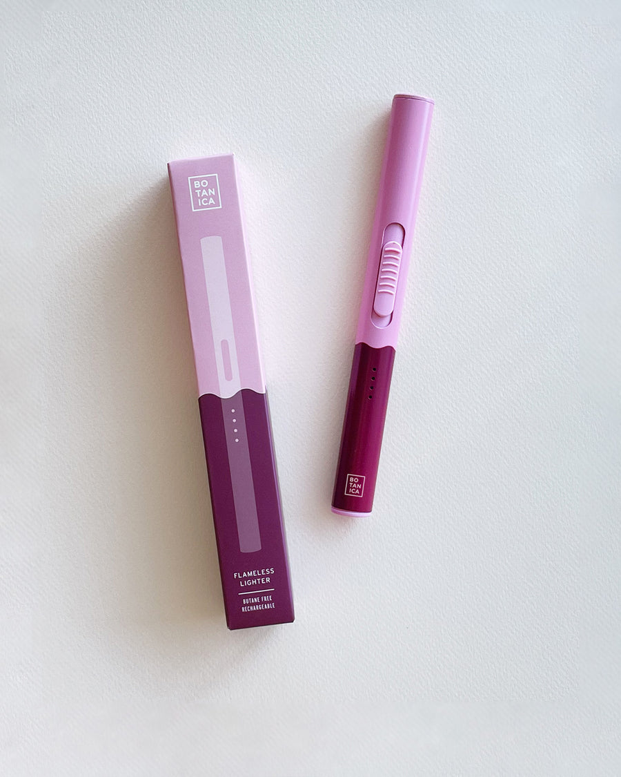 light purple and berry flameless USB lighter