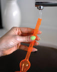 model filling orange mushroom micro douser with water