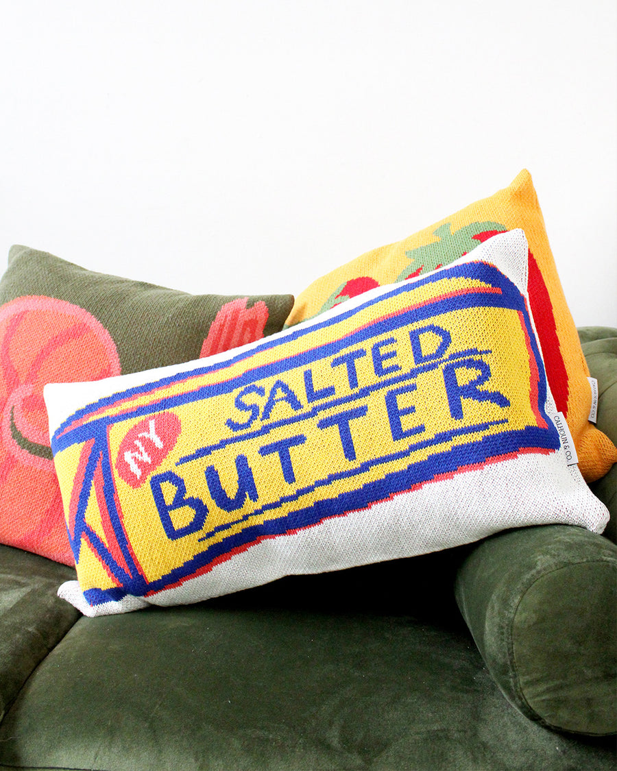 salted butter rectangular throw pillow