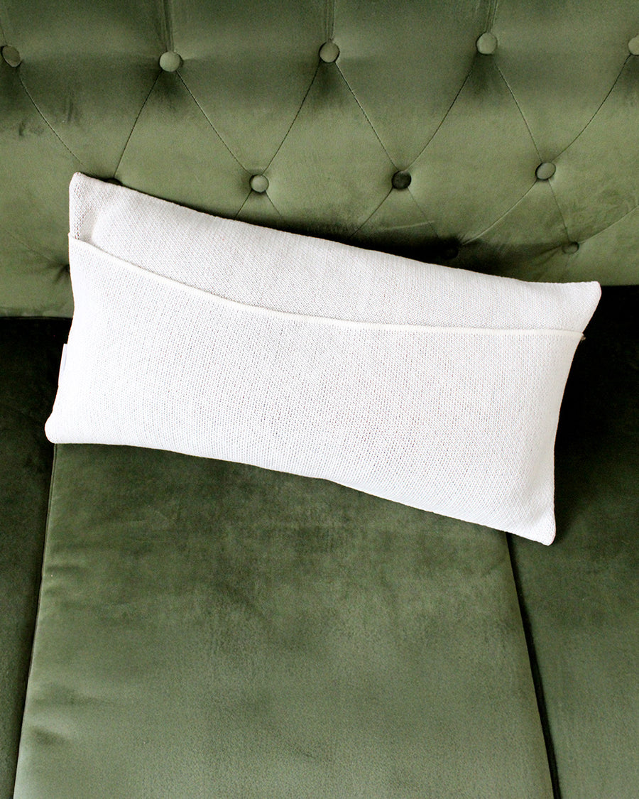 back view of salted butter rectangular throw pillow