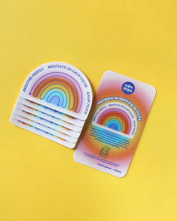 set of 5 rainbow shaped sensory stickers