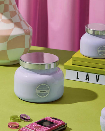 19 oz. lavender scented candle in a lavender color jar