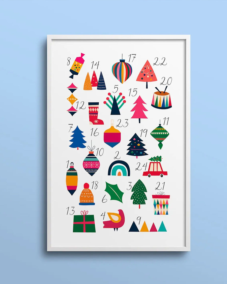 hanging painted holiday icon advent calendar paint by number kit