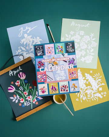 floral paint by number hanging calendar set