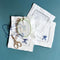ribbon bow napkin embroidery set with embroidery ring, scissors, bow templates and dark blue embroidery tread