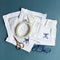 ribbon bow napkin embroidery set with embroidery ring, scissors, bow templates and dark blue embroidery tread