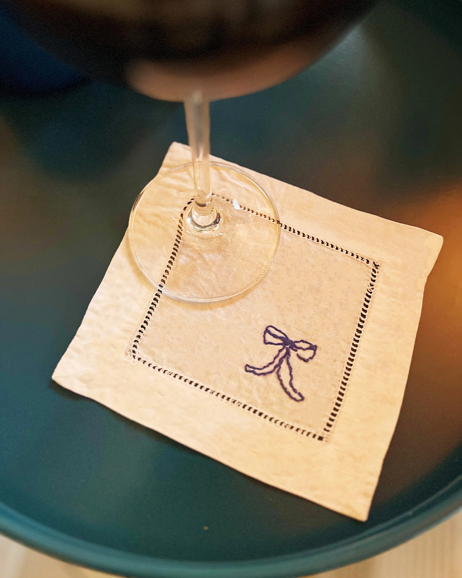 napkin with a wine glass on it