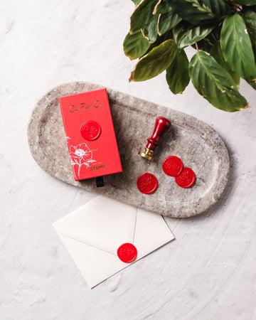 red poppy wax stamper set with metal stamper 