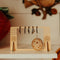 wooden cutout stud and dangle earring holder with removable little hangers