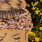 brown retro floral twist fabric headband