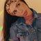 model wearing brown retro floral twist fabric headband
