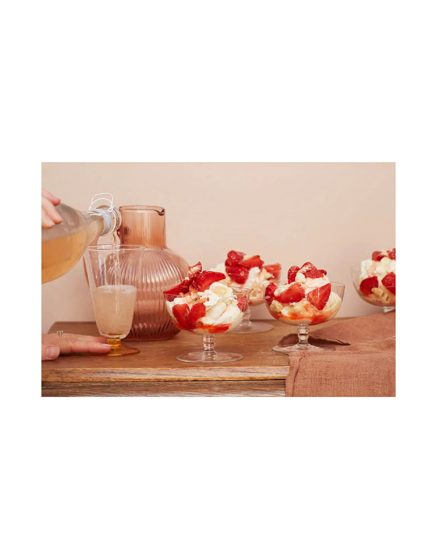 picture of strawberry dessert over 2 page spread