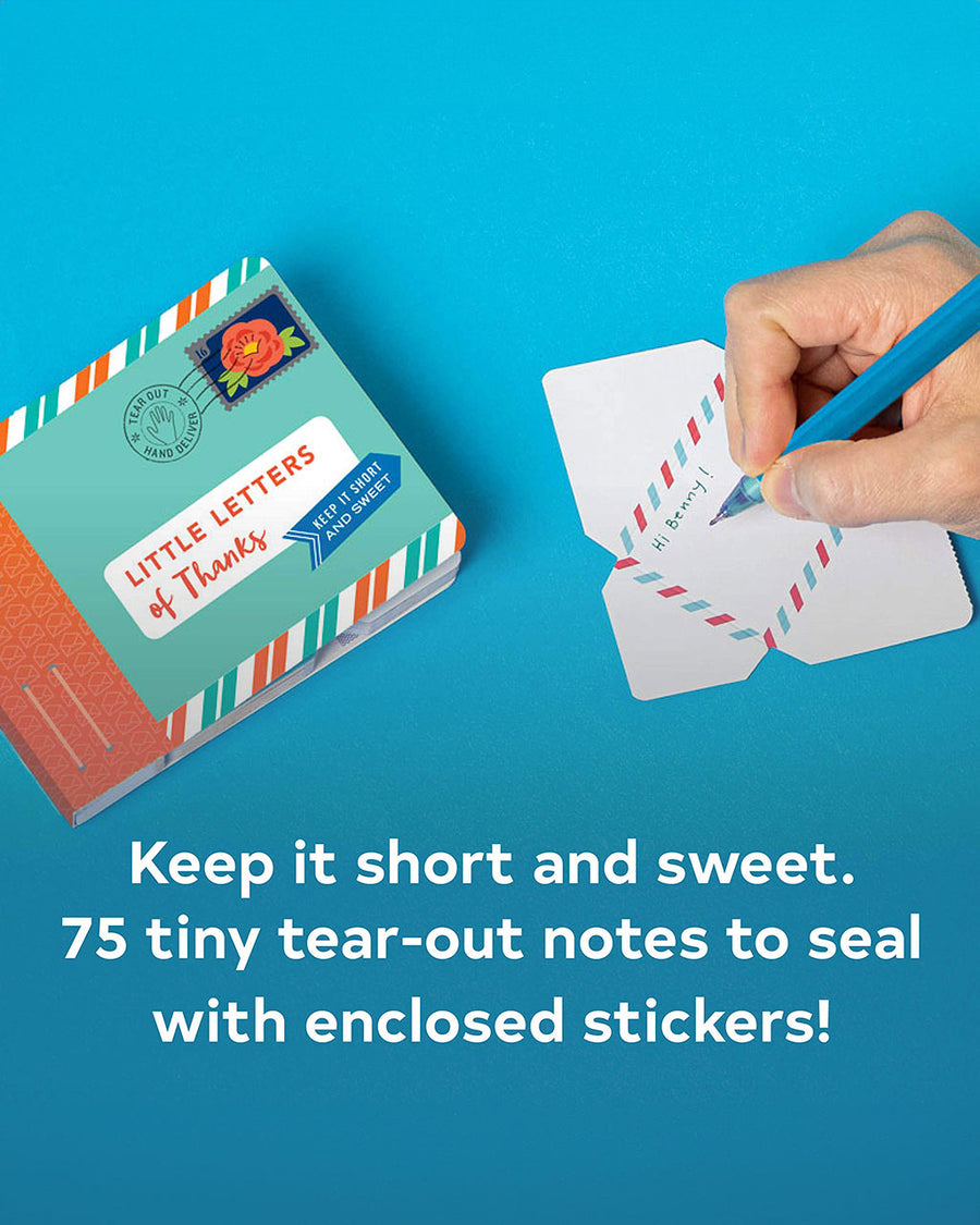 keep it short and sweet. 75 tiny tear-out notes to seal with enclosed stickers!
