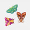 set of three colorful moth hair clips