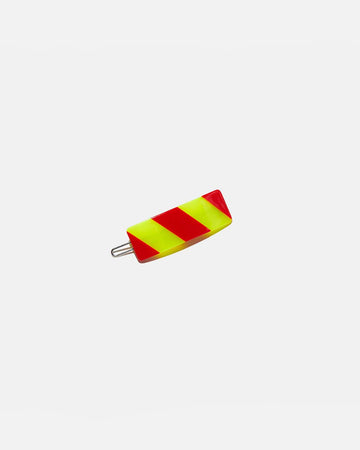 yellow and red stripe hair clip